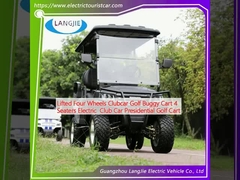 Carro da golf a quattro ruote elevato Carro da golf elettrico a quattro posti Carro da club presidenziale