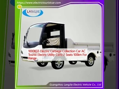 1000KGS Electric Carbage Collection Car AC Tourist Electric Utility Carts 2 posti a sedere 100km per il raggio