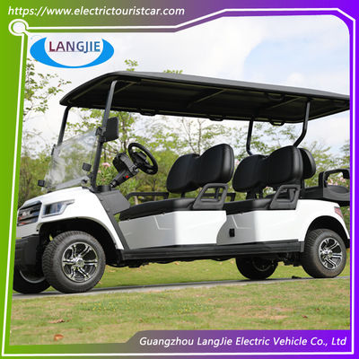 Un buon prezzo. Carro da golf a piombo acido secco a batteria Carro da golf per club Carro da golf elettrico bianco Carro da golf 6 posti in linea