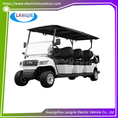 8 passeggeri carrello da golf elettrico carrelli da golf personalizzati motore a corrente alternata con tetto nero