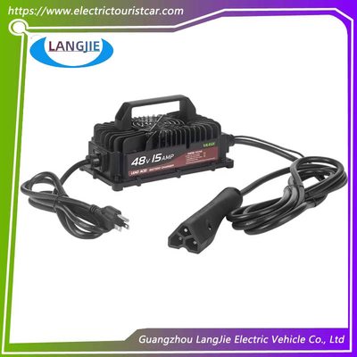 Caricabatterie intelligente per batteria al piombo-acido per golf cart EZGO RXV con spina triangolare, 48V 15A 105Ah